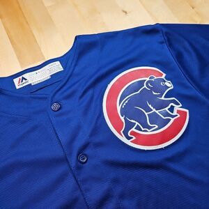 Chicago Cubs Kris Bryant Blue #17 MLB Majestic Coolbase Jersey Youth XL 18/20